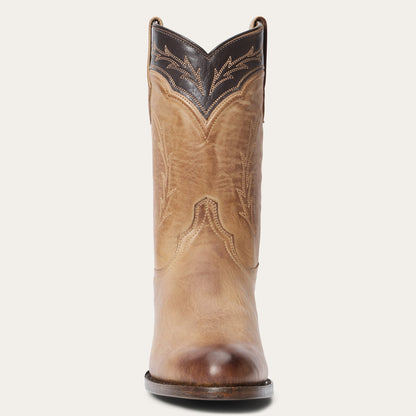 Men's Stetson Ben Leather Boots Handcrafted Round Toe Tan