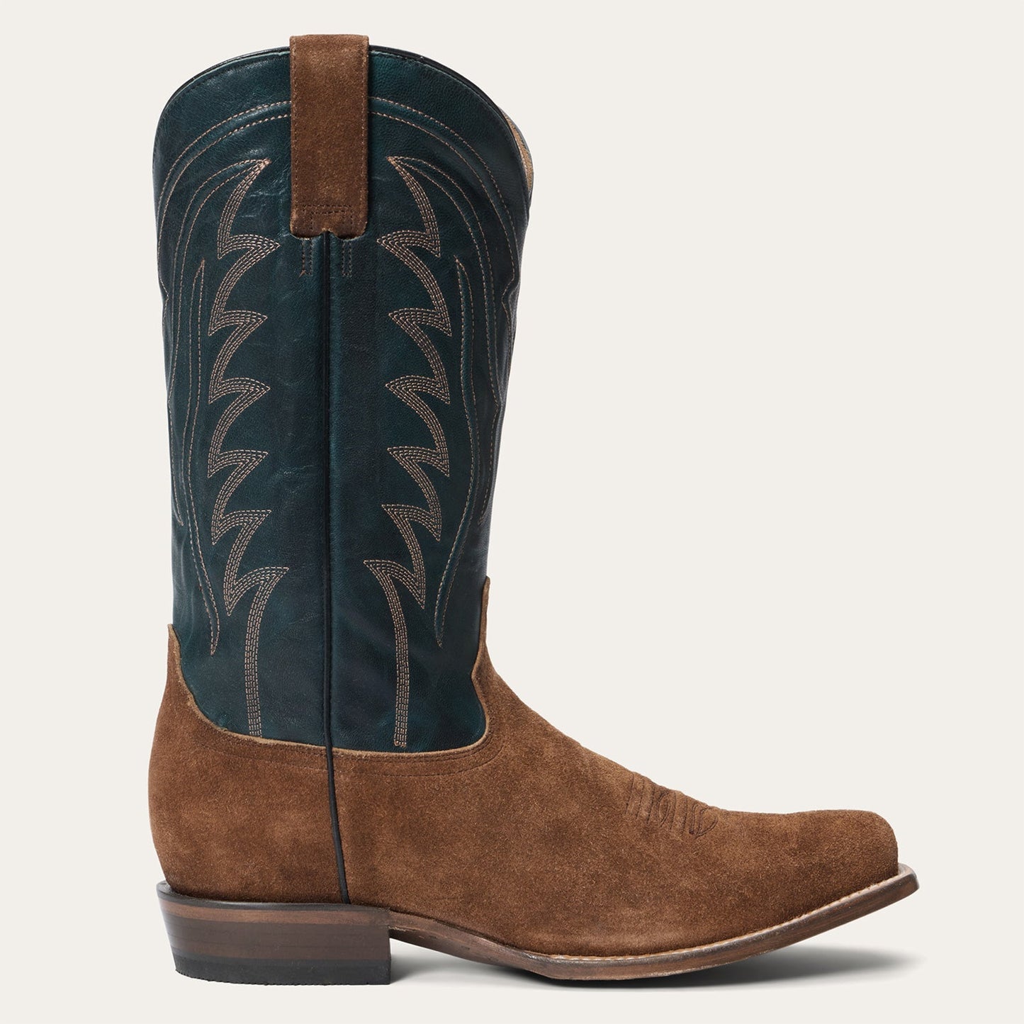 Men's Stetson Tobias Suede Boots Square Toe Handcrafted Brown