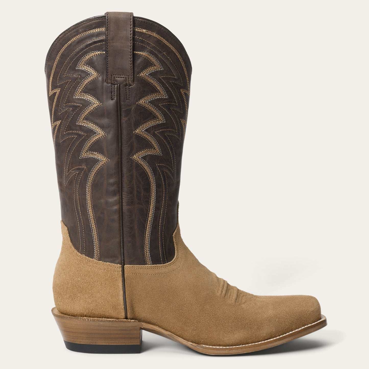 Men's Stetson Baxter Leather Boots Handcrafted Square Toe Tan