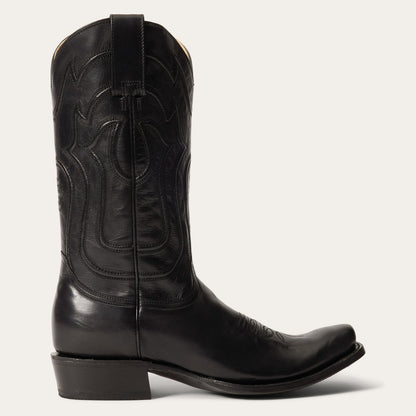 Stetson Garrett Herrenstiefel mit quadratischer Zehenpartie, handgefertigt, Schwarz
