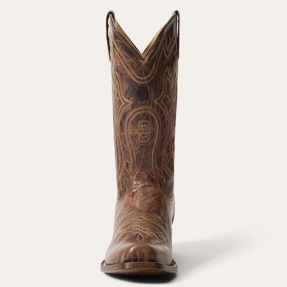 Men's Stetson Garrett Boots Snip Toe Handcrafted Brown