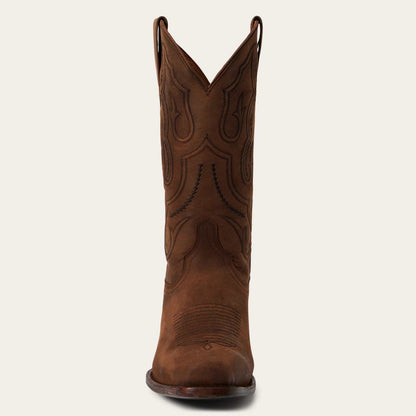 Men's Stetson Paxton Boots handcrafted brown 7 toe with distressed cowhide vamp and corded shaft