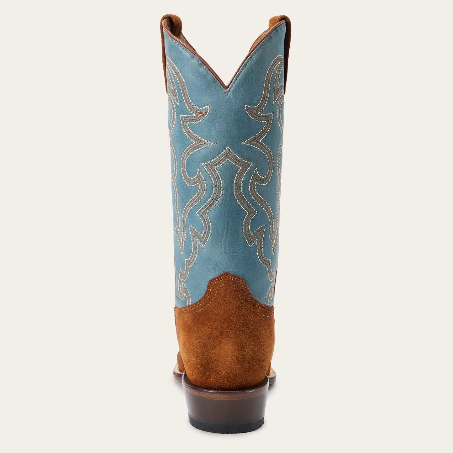 Men's Stetson Bronco Suede Boots brown handcrafted square toe cowboy boots