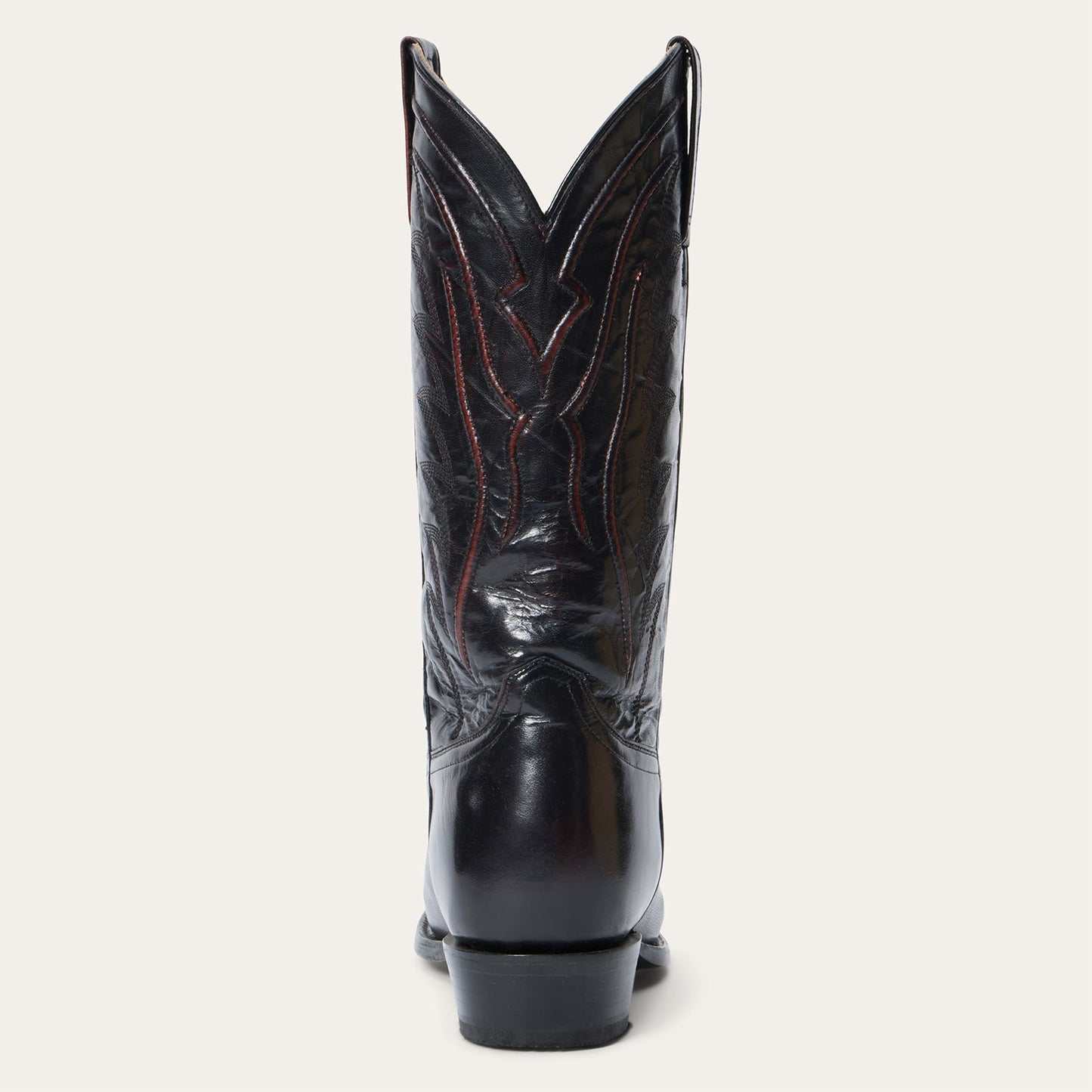 Men's Stetson Brooks Goat Boots Handcrafted Square Toe Black Cherry