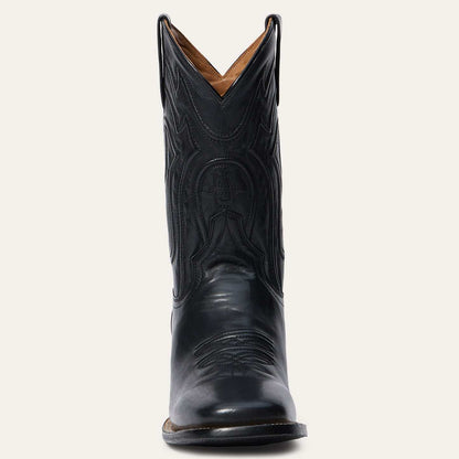 Men's Stetson Garrett Boots black handcrafted square toe leather western boots