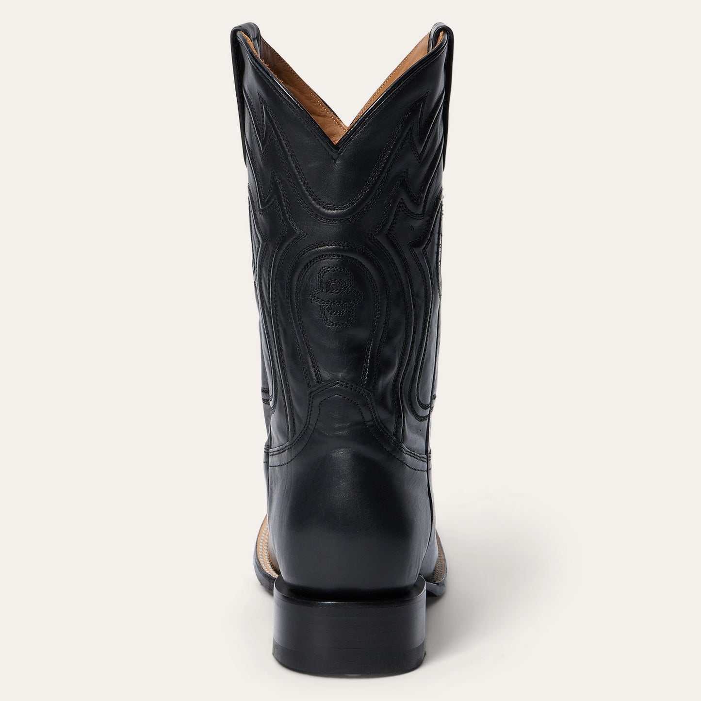 Men's Stetson Garrett Boots handcrafted black square toe leather boots with 11-inch shaft and leather sole