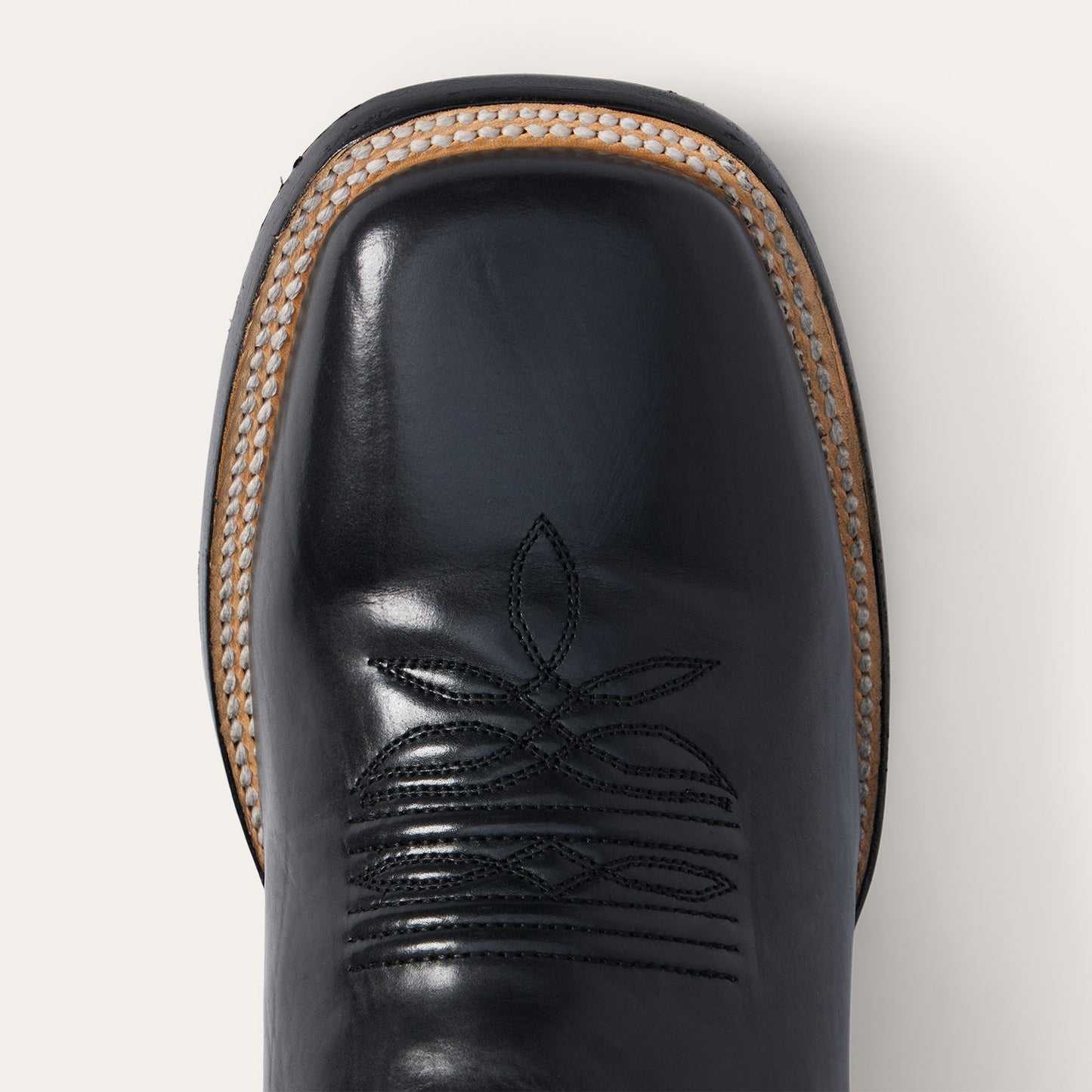 Men's Stetson Garrett Boots handcrafted black square toe leather boots with 11-inch shaft and leather sole