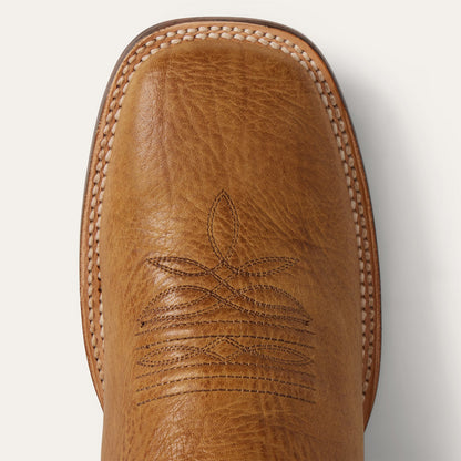 Men's Stetson Cole Boots Square Toe Handcrafted Tan