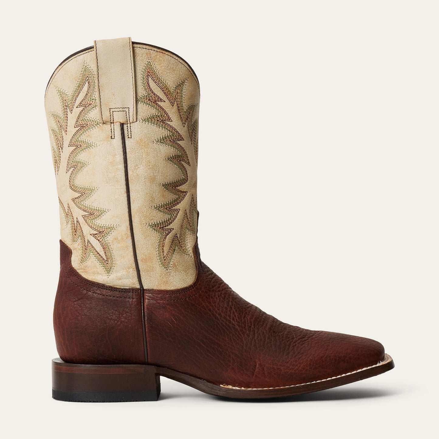Men's Stetson Cole Boots handcrafted brown square toe leather western boots