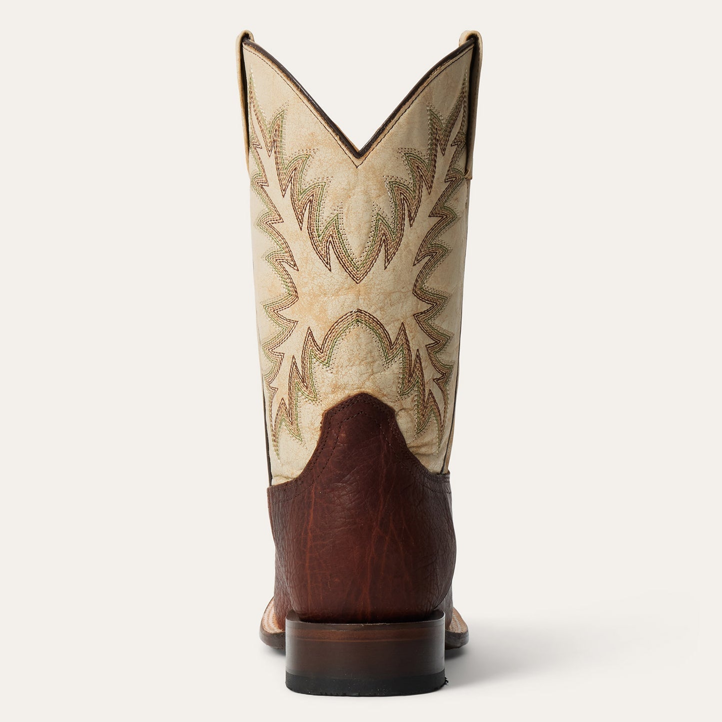 Men's Stetson Cole Boots handcrafted brown square toe rustic cognac leather