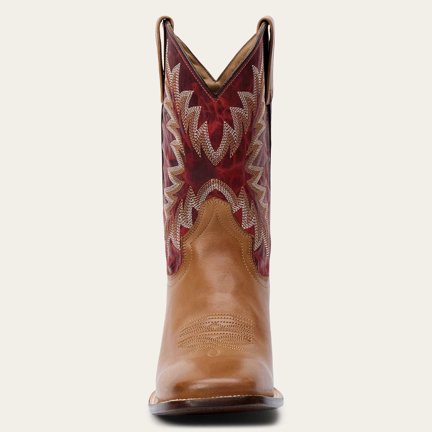 Men's Stetson Cole Boots handcrafted tan square toe leather walking heel