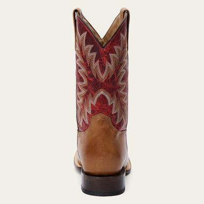Men's Stetson Cole Boots handcrafted tan square toe leather western boots
