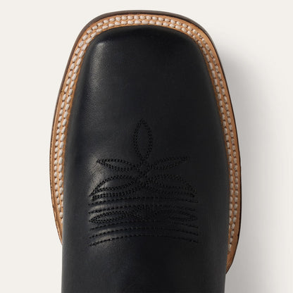 Men's Stetson Cole Boots Square Toe Handcrafted Black