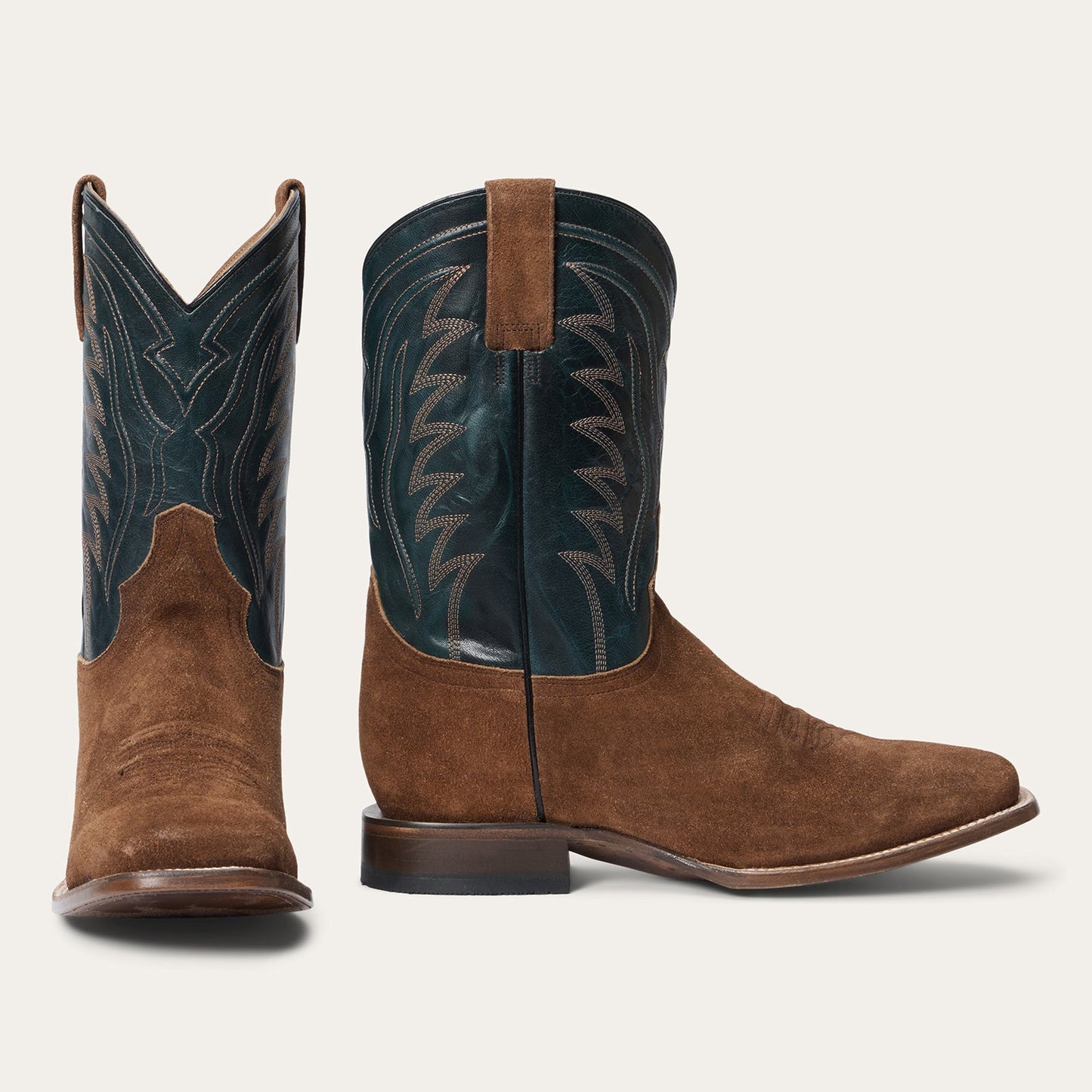 Men's Stetson Tripp Leather Boots Handcrafted Square Toe Brown