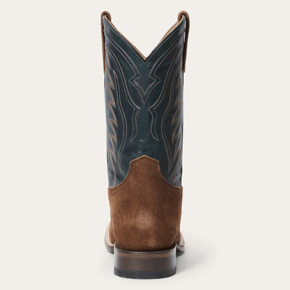 Men's Stetson Tripp Leather Boots Handcrafted Square Toe Brown