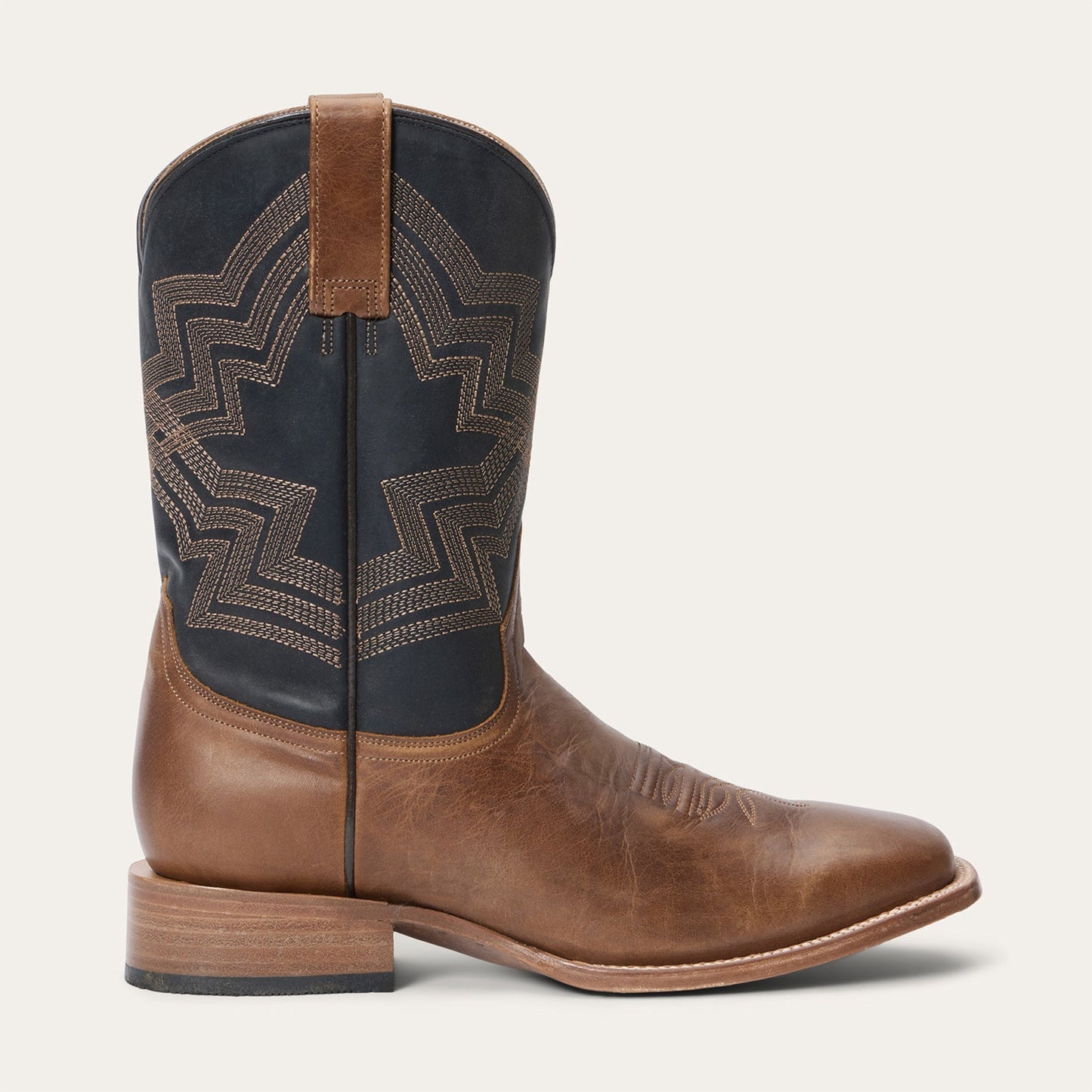 Men's Stetson Grady Leather Boots Handcrafted Square Toe Tan