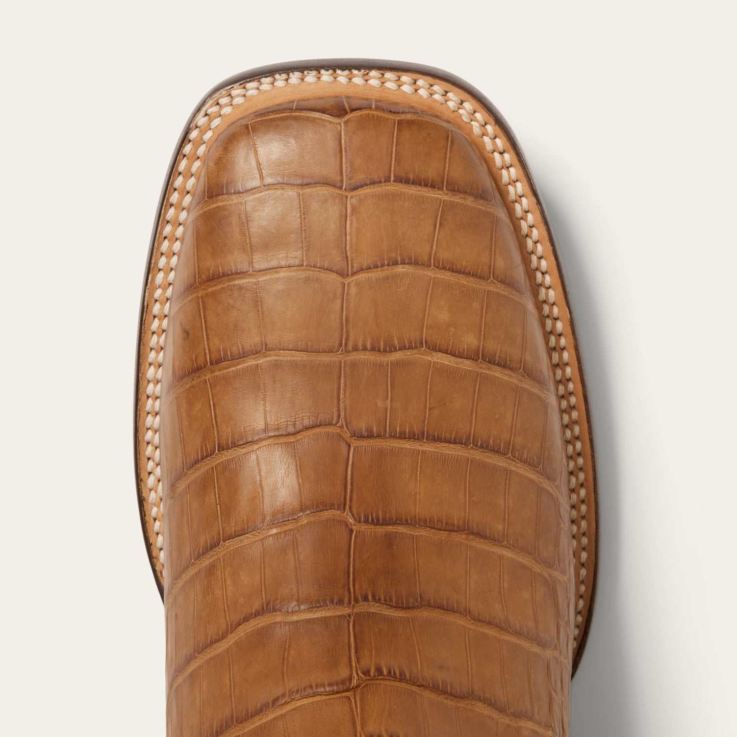 Men's Stetson Aces handcrafted oiled tan alligator leather boots with square toe and 11-inch shaft