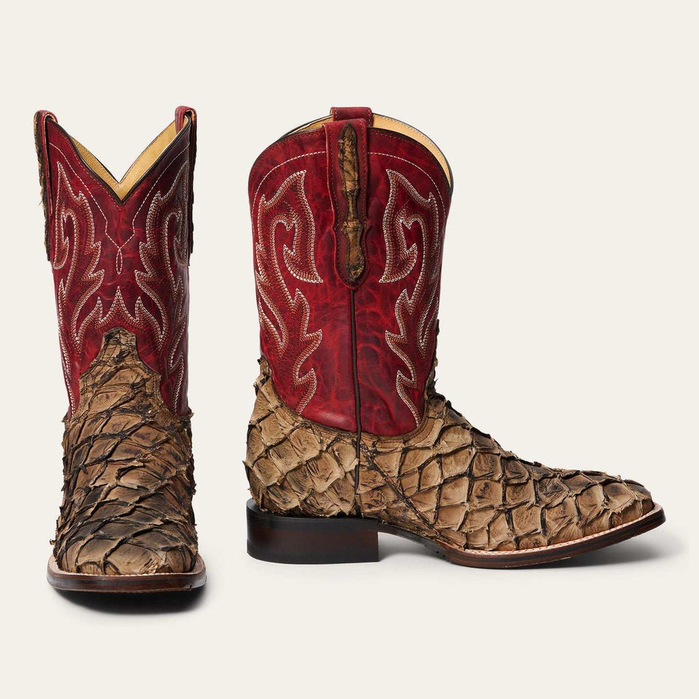 Men's Stetson Predator Pirarucu Tru-x System Boots Handcrafted Brown