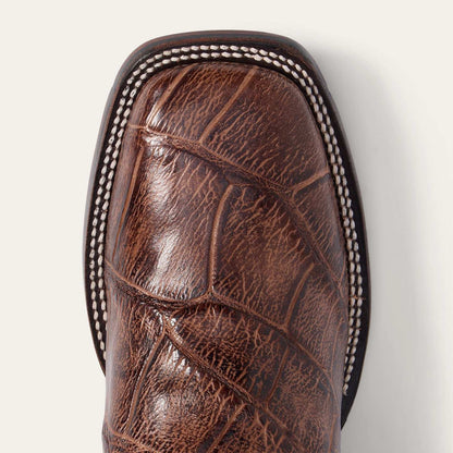 Men's Stetson Alligator Tru-x System Boots handcrafted brown vintage square toe