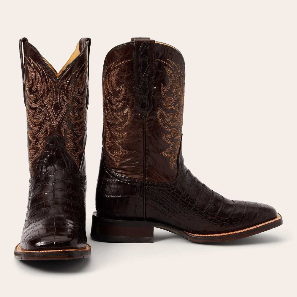 Men's Stetson Aces Alligator Tru-x System Boots Handcrafted Brown