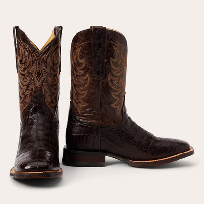 Men's Stetson Aces Alligator Tru-x System Boots Handcrafted Brown - yeehawcowboy