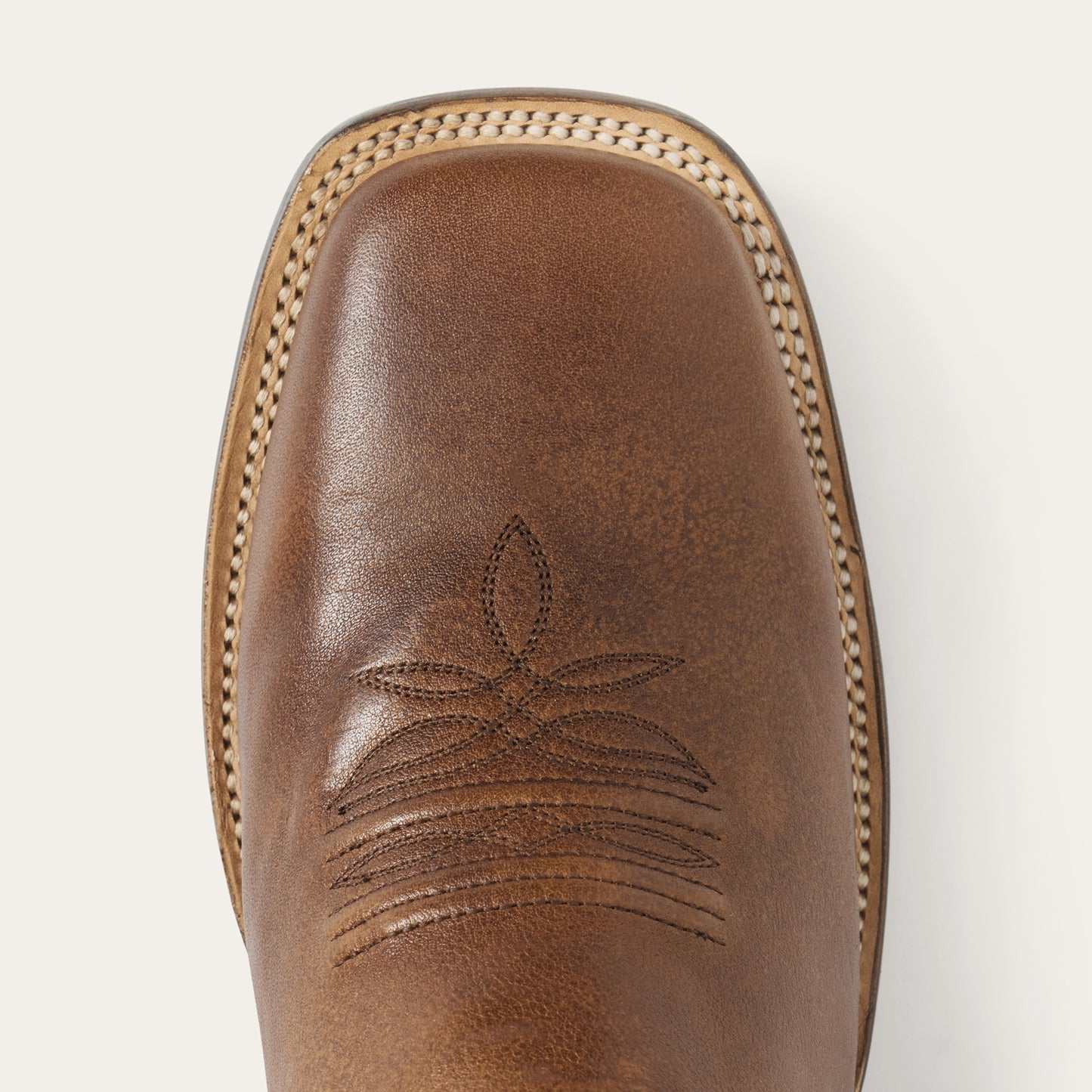 Men's Stetson Laramie Leather Boots Handcrafted Square Toe Brown
