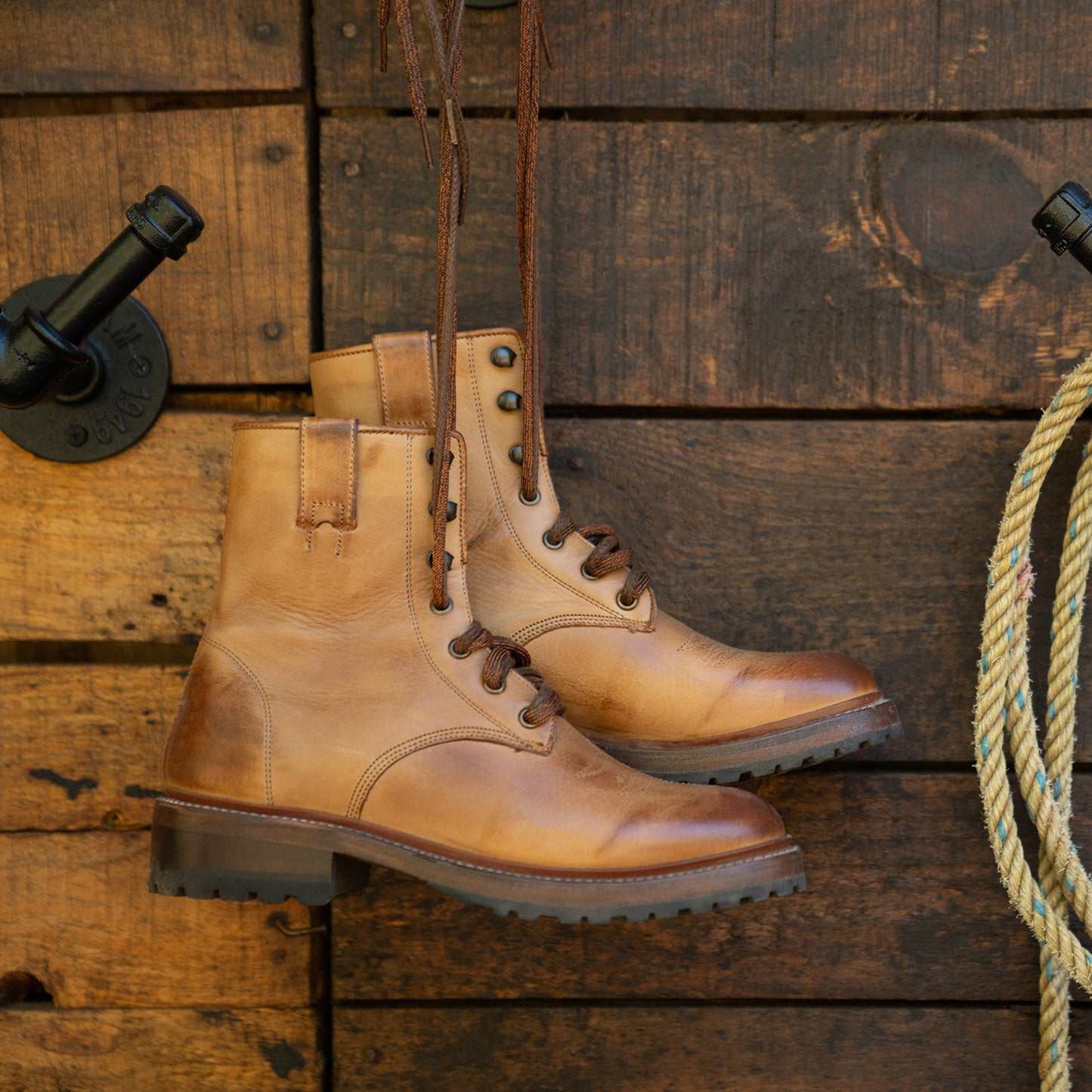 Stetson August Lederstiefel für Damen, handgefertigt, Hellbraun