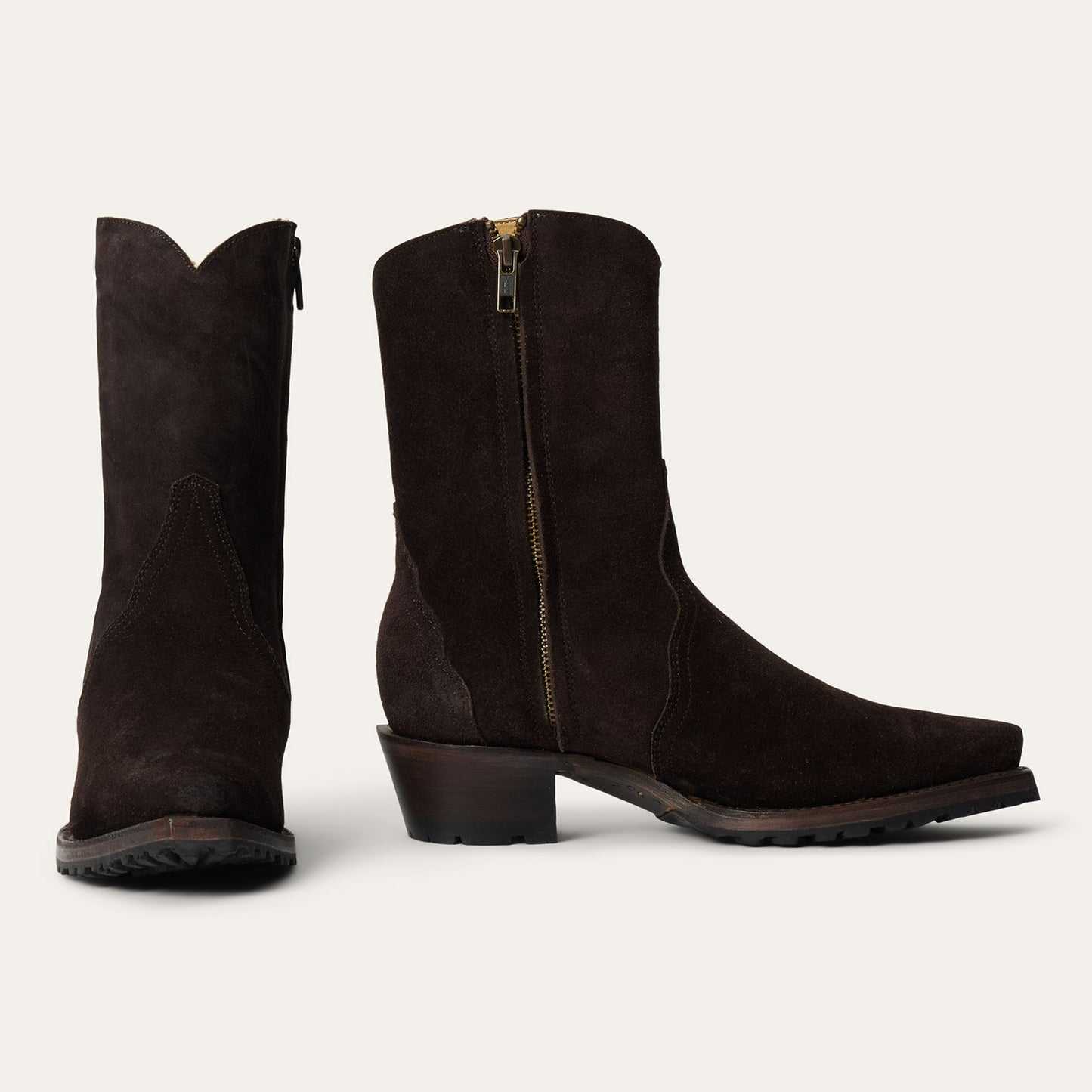 Women's Stetson Daphne Suede Ankle Leather Boots Brown Snip Toe Handcrafted