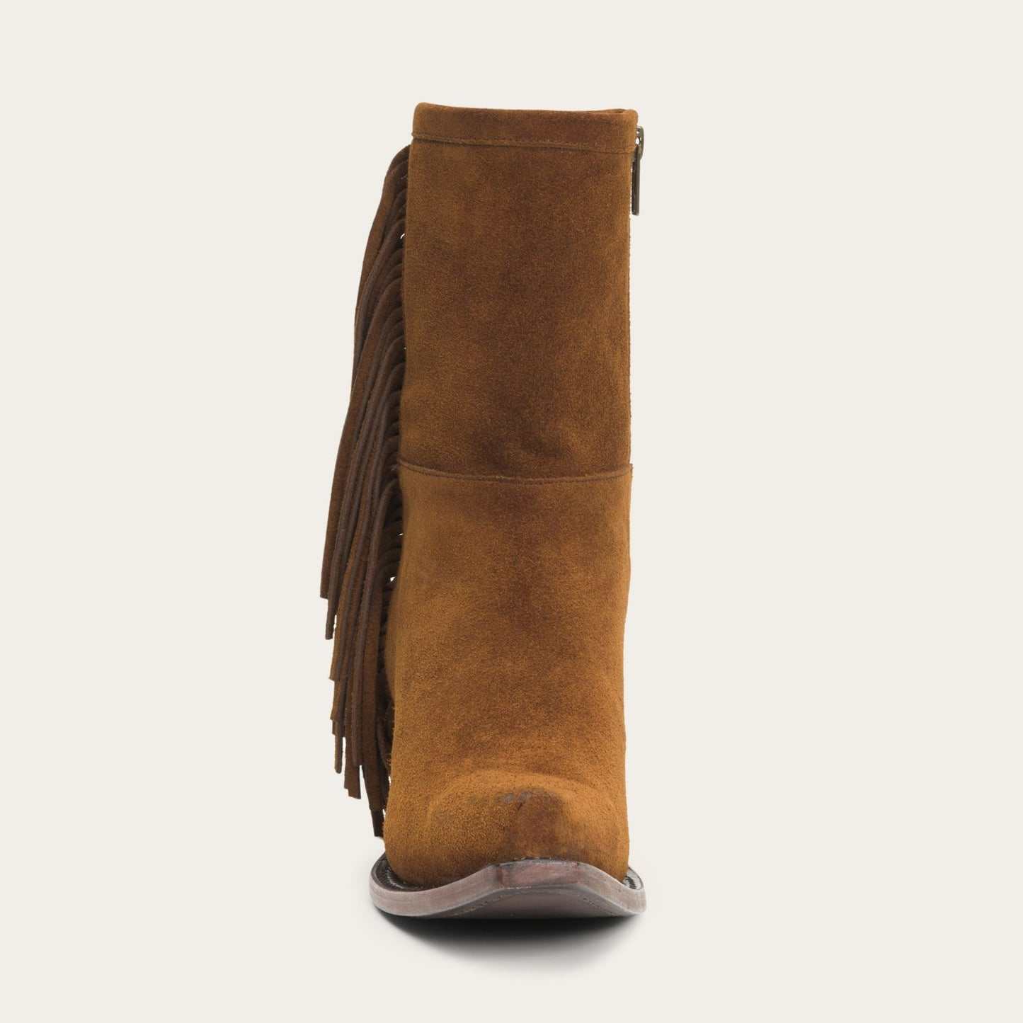 Women's Stetson Halle Leather Boots brown suede with vintage finish and stacked heel