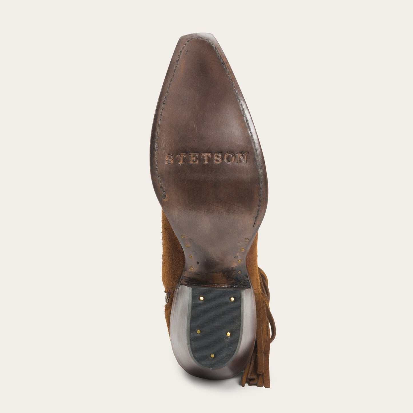 Women's Stetson Halle Leather Boots brown suede with 7-inch shaft and vintage finish