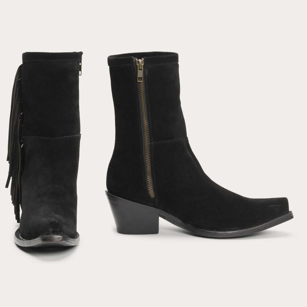 Women's Stetson Halle Leather Boots Handcrafted Black