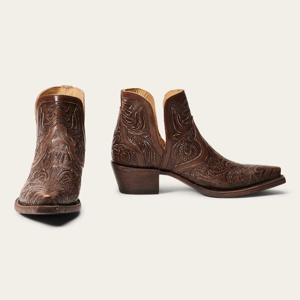 Women's Stetson Aviana Leather Boots Handcrafted Brown