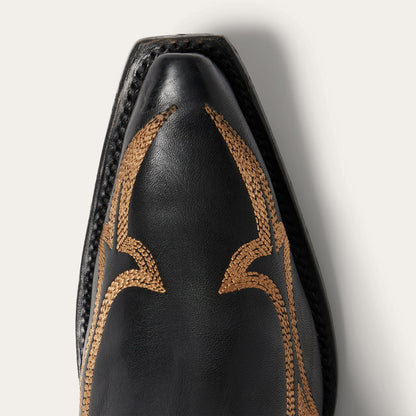 Women's Stetson Greta Ankle Leather Boots Handcrafted Black