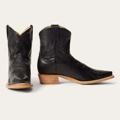 Women's Stetson Riley Ankle Leather Boots Handcrafted Black