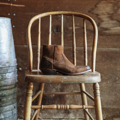 Women's Stetson Cleo Leather Boots handcrafted brown with YKK zipper and stacked heel