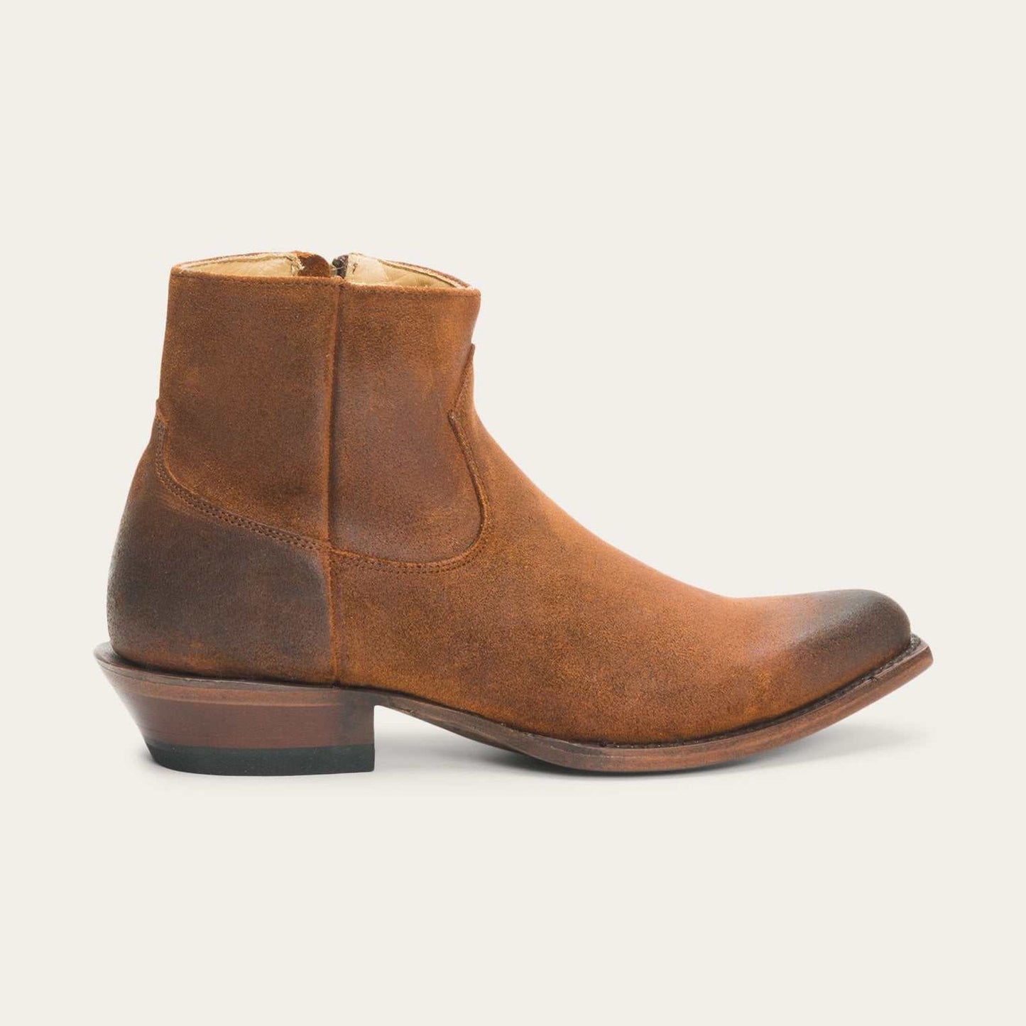 Women’s Stetson Cleo brown leather boots with 5-inch shaft and stacked heel
