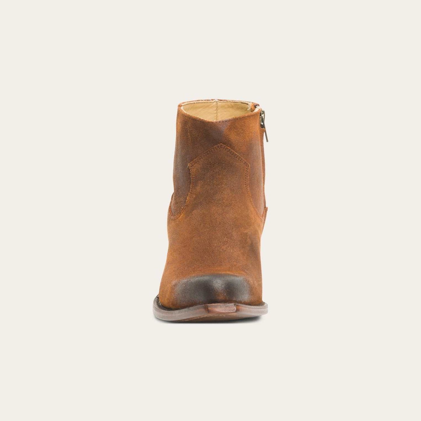 Women's Stetson Cleo leather boots in brown with 5-inch shaft, YKK zipper, stacked heel, and leather sole