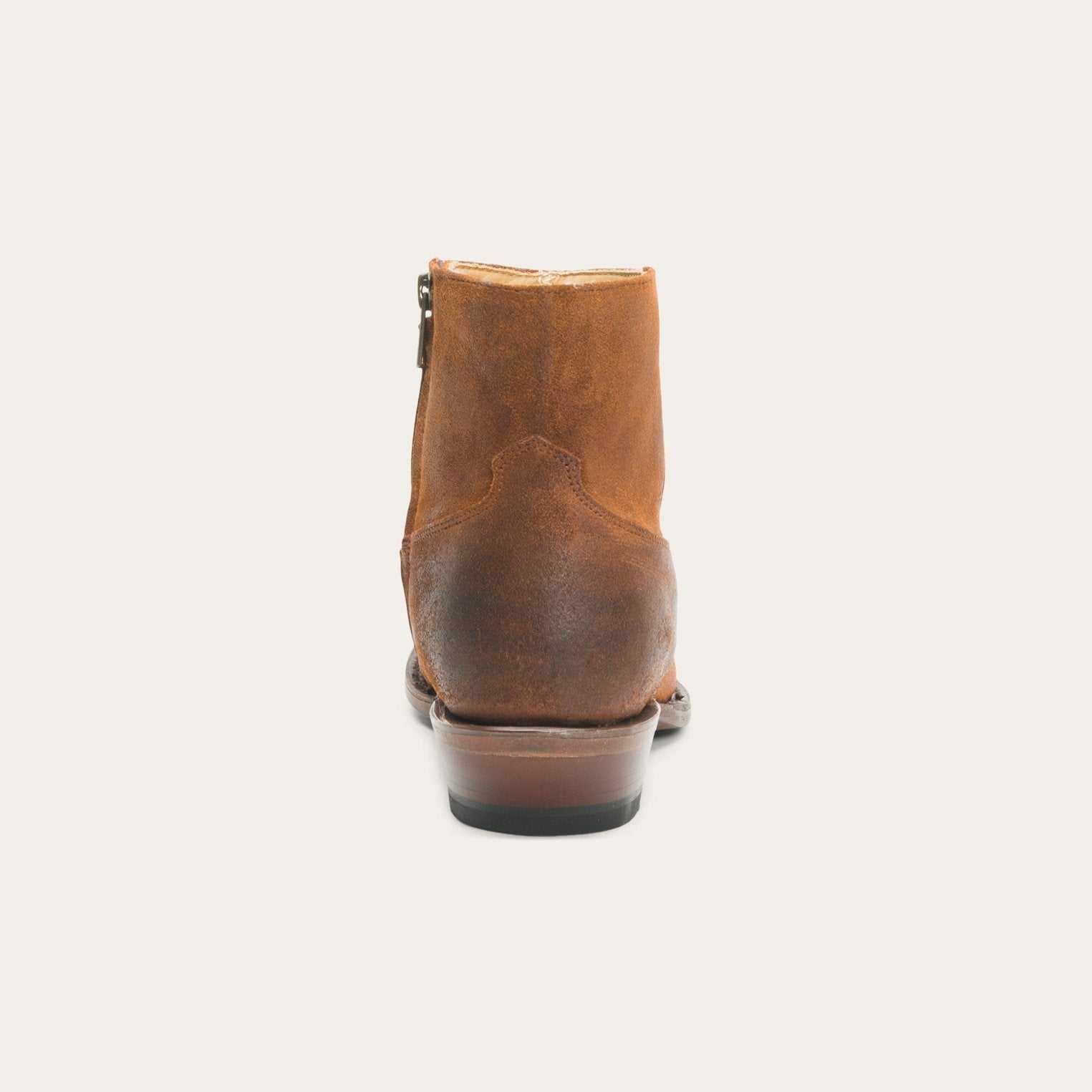 Women's Stetson Cleo Leather Boots brown handcrafted with 5" shaft and YKK zipper
