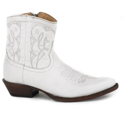 Women's Stetson Anika Leather Boots Handcrafted White