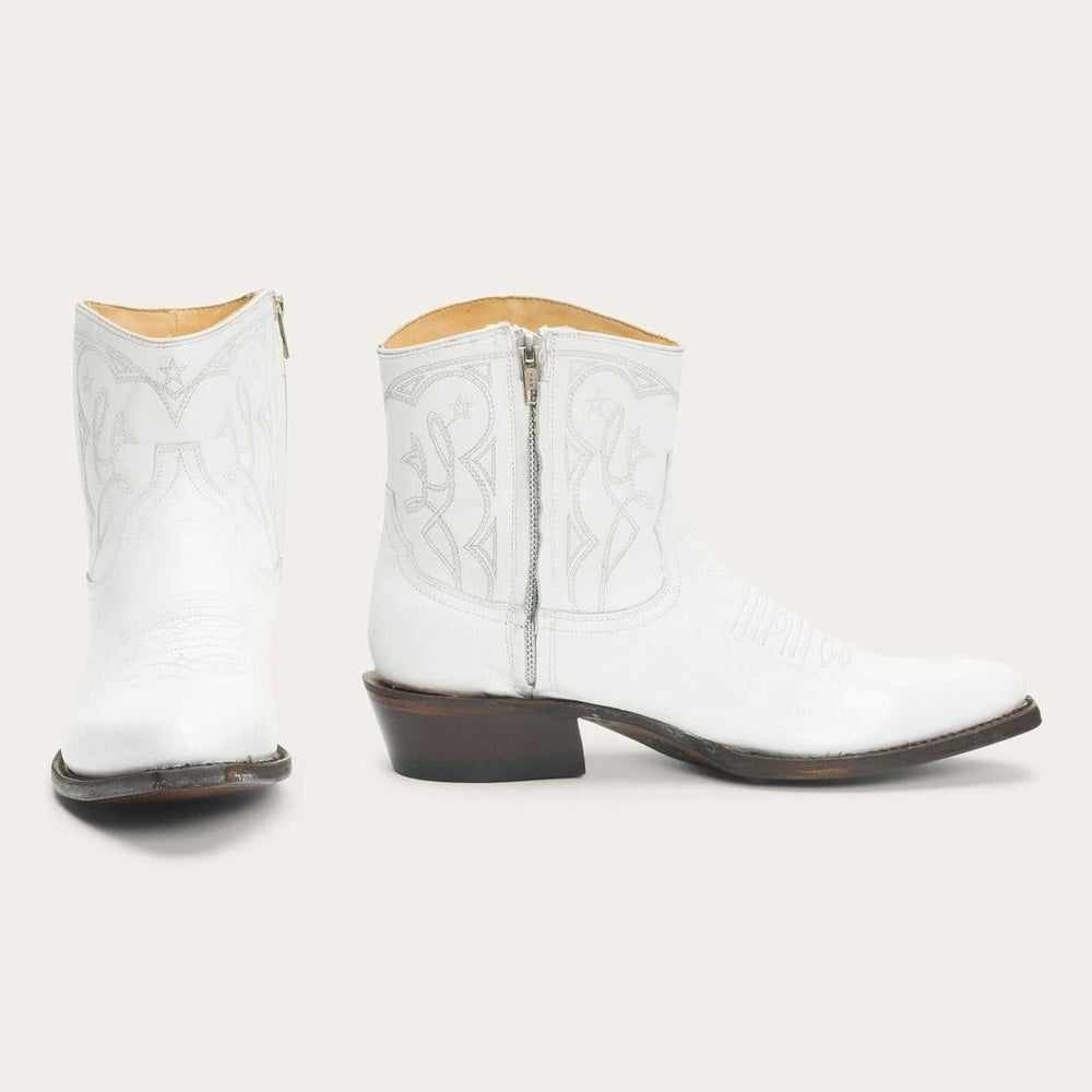 Women's Stetson Anika Leather Boots Handcrafted White