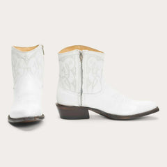 Women's Stetson Anika Leather Boots Handcrafted White