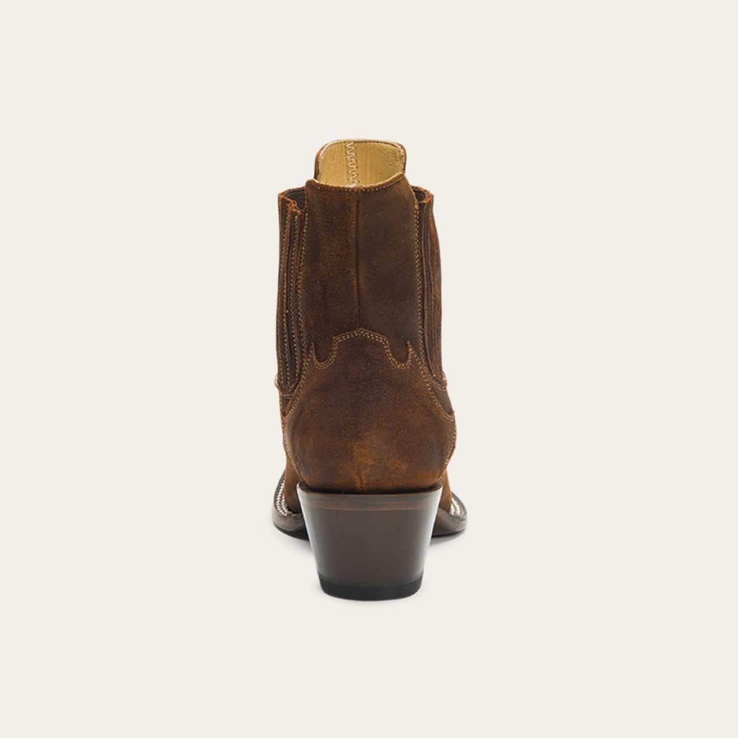 Women's Stetson Kaia Leather Boots brown suede with 5" shaft and stacked heel handcrafted