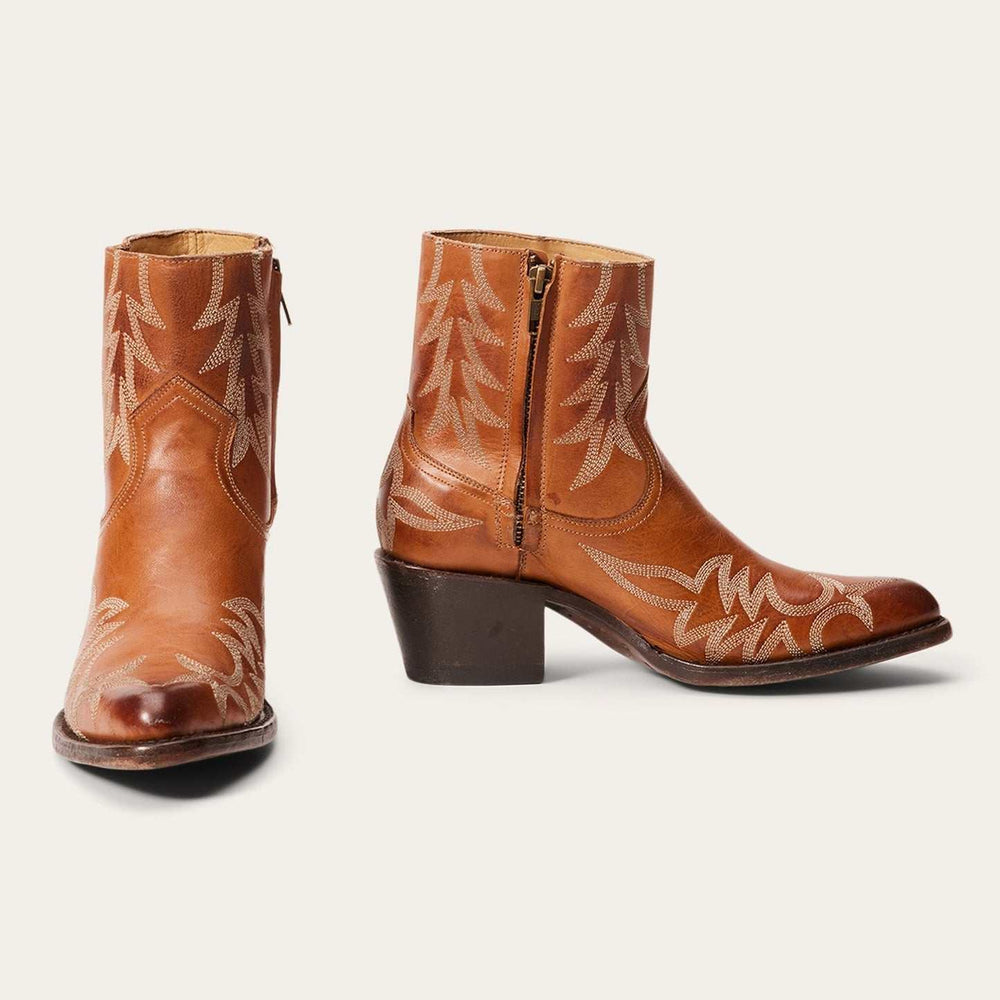 Stetson Gianna Lederstiefel für Damen, handgefertigt, Tabak