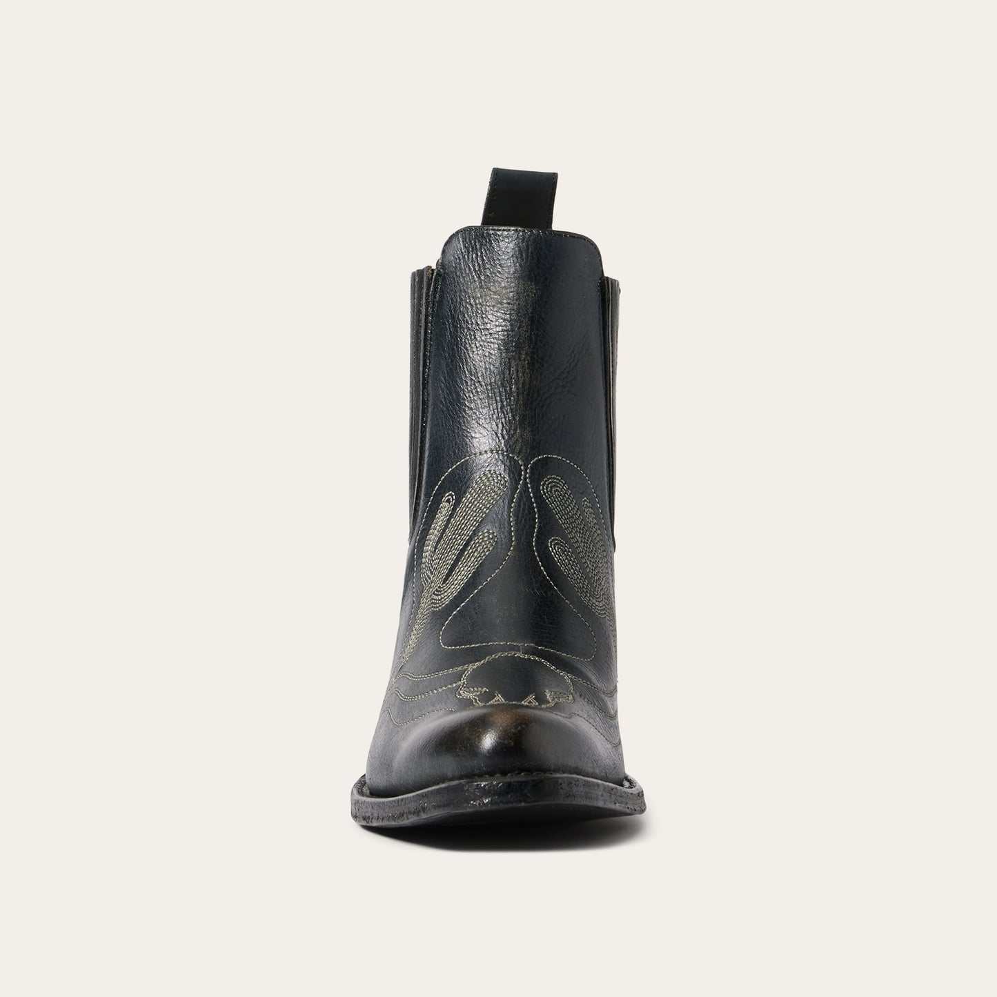 Women's Stetson Sedona black suede boots with 5" shaft and stacked heel