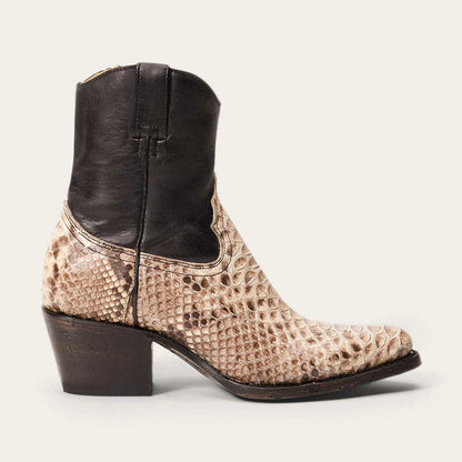 Women's Stetson Sydney Python Boots handcrafted with natural python vamp and leather sole