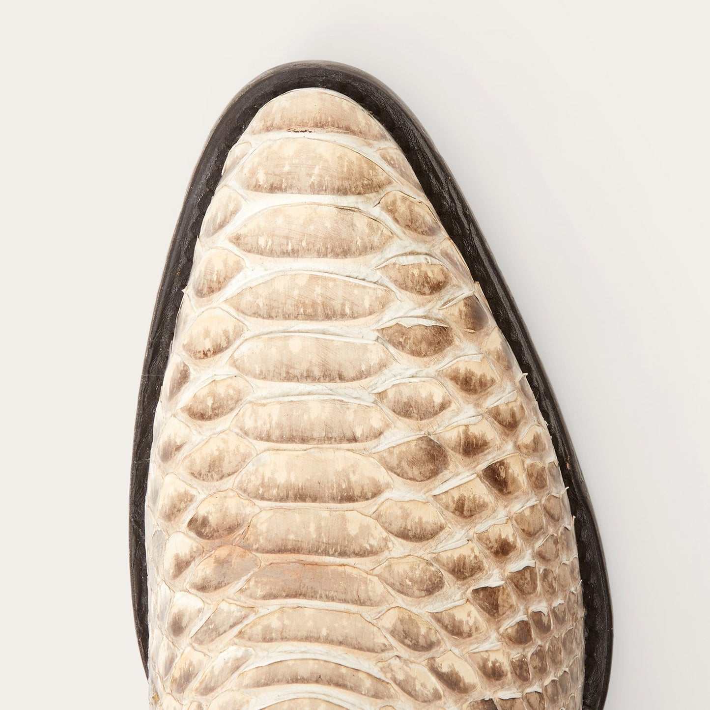 Women's Stetson Sydney Python Boots handcrafted with natural python vamp and black 7" shaft