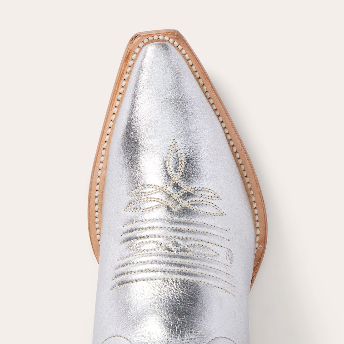 Stetson Jolene Lederstiefel für Damen, Snip Toe, handgefertigt, Silber