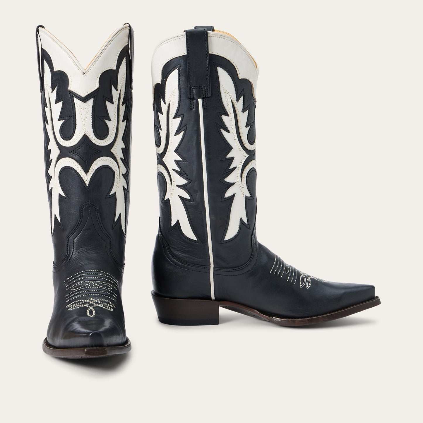 Women's Stetson Cheyenne black leather handcrafted snip toe cowboy boots