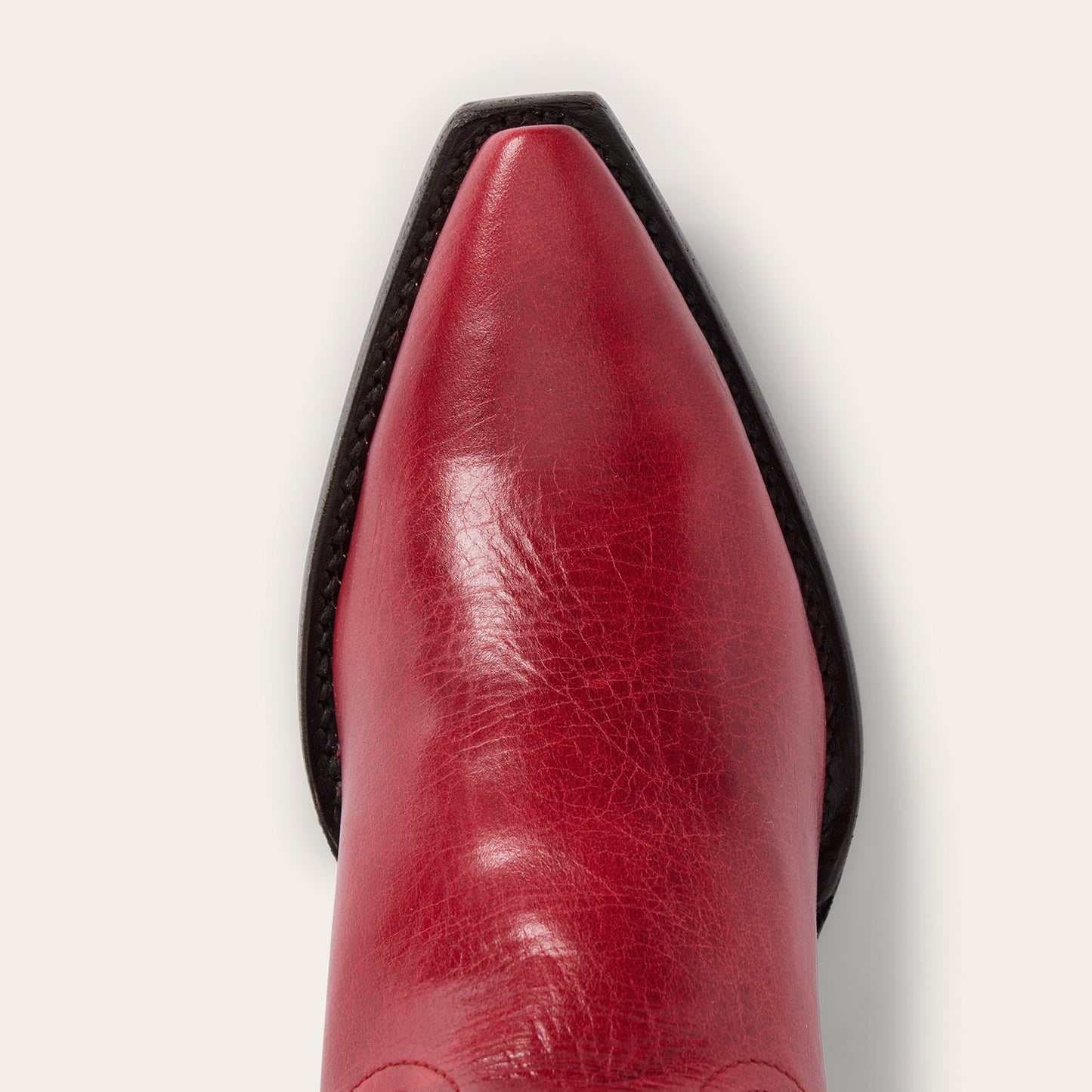 Women's Stetson Lauren Goat Boots in red with snip toe and unique embroidery on 13" shaft