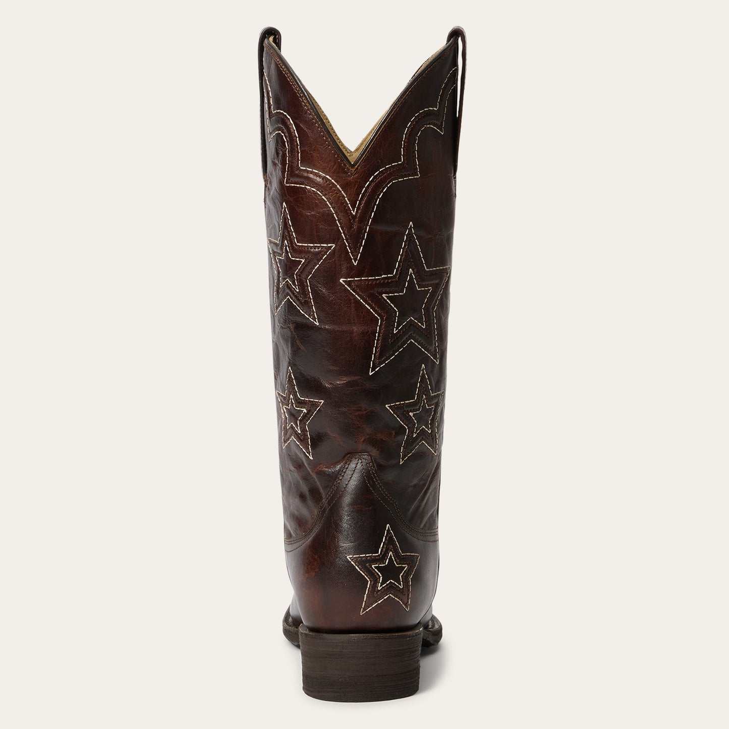 Handcrafted Women's Stetson Cosmo Brown Cowboy Boots with 13" Shaft and Corded Star Design